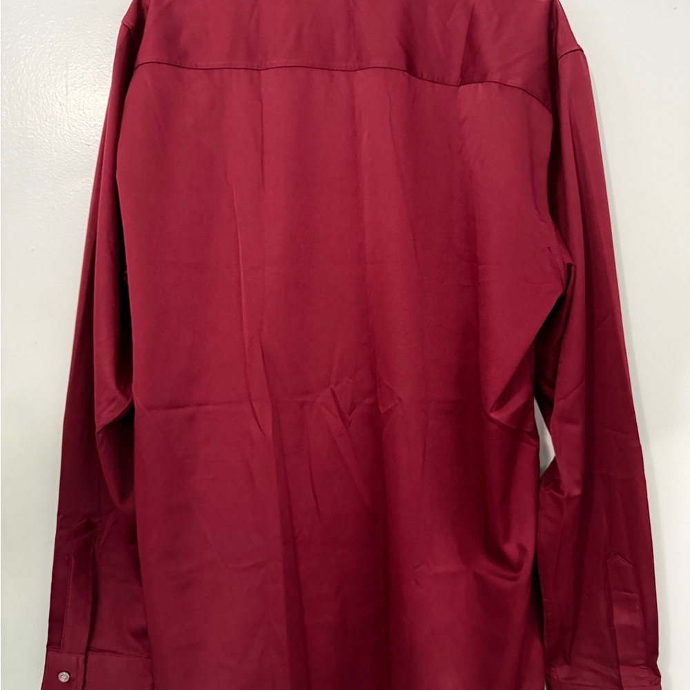 Burgundy Shirt Gold Embroidery Zeroyaa Mens XLarge XL red button down NWT NEW - Picture 4 of 14